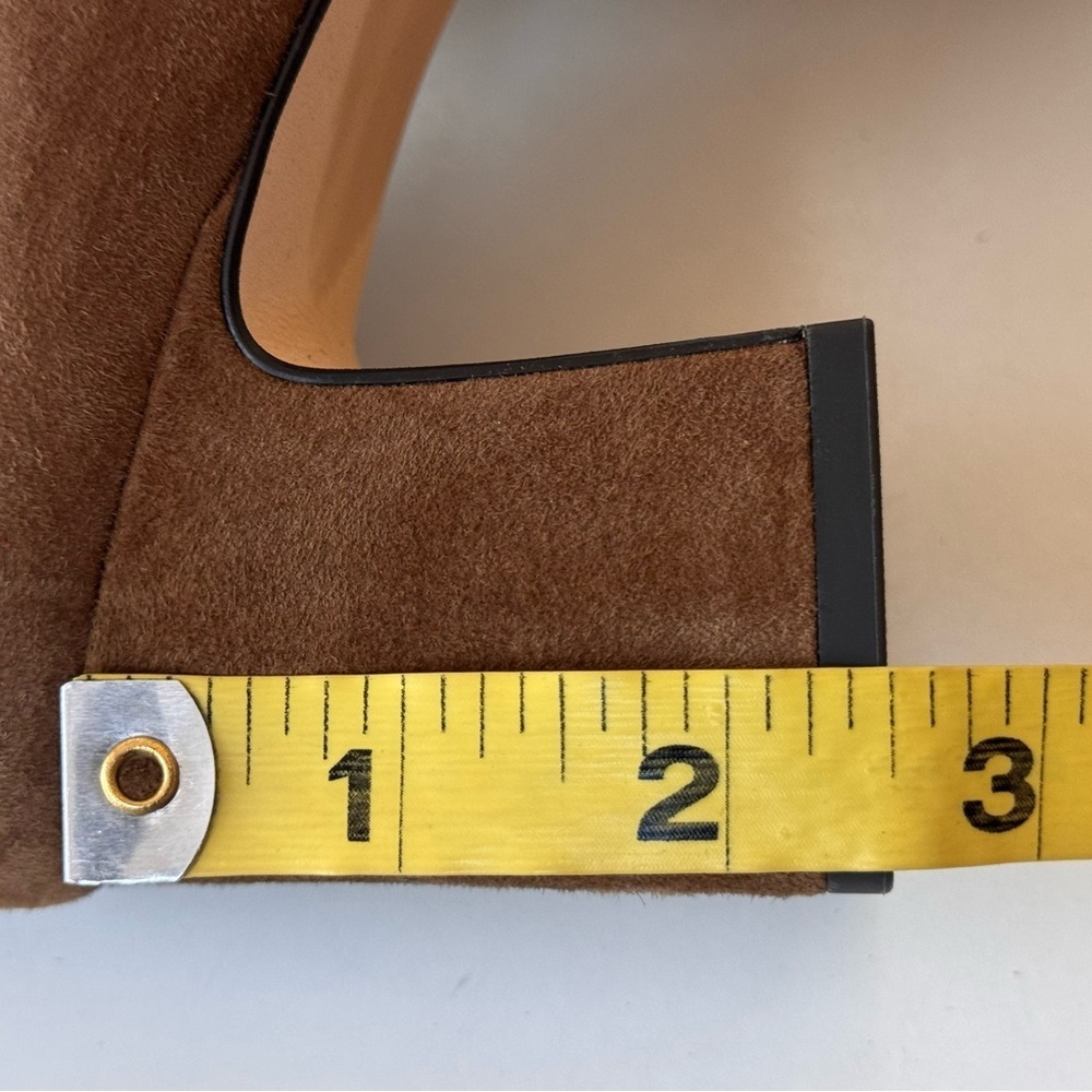 Cole Haan Grand Georgette Tan Leather Suede Tall Block Heel Boots Shoes Size 8 - Picture 11 of 16